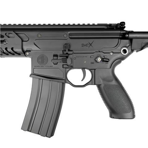 SIG MCX gel blaster by Lehui in black finish with USB charging, 7-8 mm gel ball compatibility, and sturdy design. SIG MCX gel blaster by Lehui in black finish with USB charging, 7-8 mm gel ball compatibility, and sturdy design.