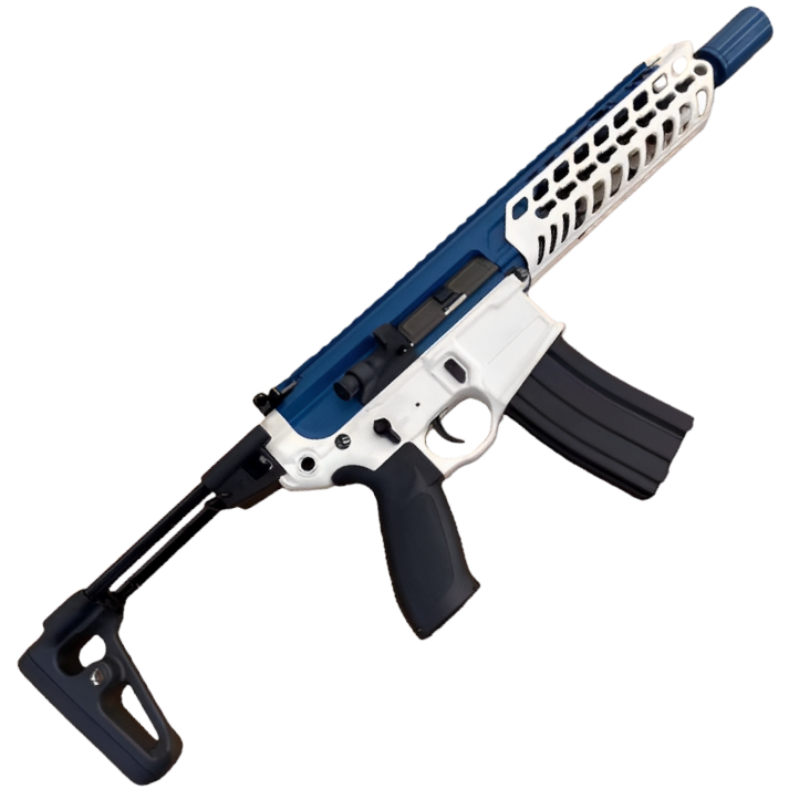Lehui SIG MCX gel blaster in blue with durable build, rechargeable battery, and combat goggles included. Lehui SIG MCX gel blaster in blue with durable build, rechargeable battery, and combat goggles included.