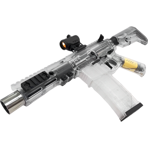 SLR 5.0 Gel Blaster with XT30 11.1v battery, semi/full-auto modes, and ergonomic tactical design. SLR 5.0 Gel Blaster with XT30 11.1v battery, semi/full-auto modes, and ergonomic tactical design.